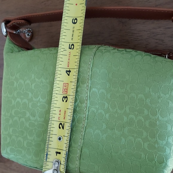 RARE Coach Signature Mini C GREEN Canvas Bag, EUG - Picture 14 of 14